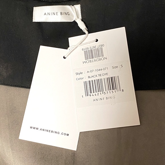 Anine Bing Lace Silk Black Tie Dye Cami - Picture 12 of 13